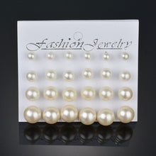 Load image into Gallery viewer, Gold Stud Earring Set 29 Styles Rhinestone imitation Pearl Earrings For Women
