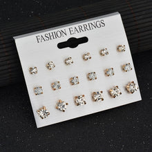 Load image into Gallery viewer, Gold Stud Earring Set 29 Styles Rhinestone imitation Pearl Earrings For Women
