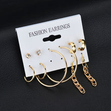Load image into Gallery viewer, Gold Stud Earring Set 29 Styles Rhinestone imitation Pearl Earrings For Women
