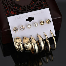 Load image into Gallery viewer, Gold Stud Earring Set 29 Styles Rhinestone imitation Pearl Earrings For Women
