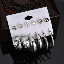 Load image into Gallery viewer, Gold Stud Earring Set 29 Styles Rhinestone imitation Pearl Earrings For Women
