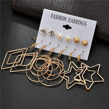 Load image into Gallery viewer, Gold Stud Earring Set 29 Styles Rhinestone imitation Pearl Earrings For Women
