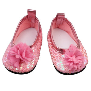 15 Clolors 7cm Sequins Doll Shoes Cute Flower Star Panda Shoes For 18inch American Doll,1/3 BJD 43cm Baby Girl Dolls Toy Gift
