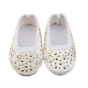 15 Clolors 7cm Sequins Doll Shoes Cute Flower Star Panda Shoes For 18inch American Doll,1/3 BJD 43cm Baby Girl Dolls Toy Gift