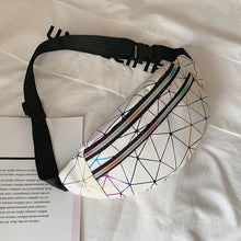 Load image into Gallery viewer, Brivilas holographic waist bags women banana pink fanny pack female belt bag black geometric waist packs laser chest phone pouch
