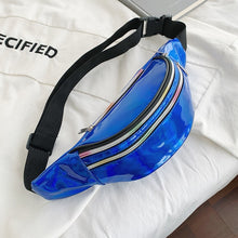 Load image into Gallery viewer, Brivilas holographic waist bags women banana pink fanny pack female belt bag black geometric waist packs laser chest phone pouch
