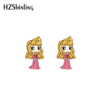 Load image into Gallery viewer, 2019 New Princess Acrylic Earring Funny Shrink Dinks Earring Epoxy Cute Girl Stud Earrings

