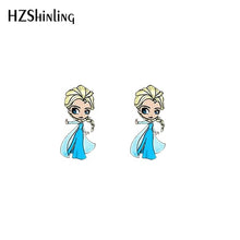Load image into Gallery viewer, 2019 New Princess Acrylic Earring Funny Shrink Dinks Earring Epoxy Cute Girl Stud Earrings
