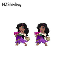 Load image into Gallery viewer, 2019 New Princess Acrylic Earring Funny Shrink Dinks Earring Epoxy Cute Girl Stud Earrings
