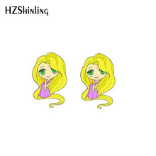Load image into Gallery viewer, 2019 New Princess Acrylic Earring Funny Shrink Dinks Earring Epoxy Cute Girl Stud Earrings

