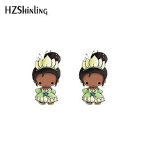 Load image into Gallery viewer, 2019 New Princess Acrylic Earring Funny Shrink Dinks Earring Epoxy Cute Girl Stud Earrings
