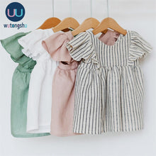 Load image into Gallery viewer, Linen Baby Dresses Summer Girls Clothes Princess Dress 1st Birthday Party Dress For Girl Cute Infant toddler Girls Clothing
