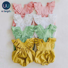 Load image into Gallery viewer, Newborn Baby Girls Rompers Ruffle Linen Cotton Baby Girl Clothes Spring Summer Backcross Jumpsuits Outfits Sunsuit Baby Clothing
