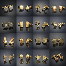 Load image into Gallery viewer, Light luxury shirt Cufflinks men's shirt cuffs nail French gold buttons custom wedding dress bridegroom suit sleeve
