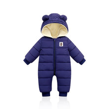Load image into Gallery viewer, LZH 2020 Autumn Winter Infant Baby Clothing New Baby Boys Thick Down Cotton Jumpsuit Girls Long-sleeved Hooded Romper 3-12 Month
