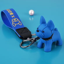 Load image into Gallery viewer, Fashion Punk French Bulldog Keychain PU Leather Dog Keychains for Women Bag Pendant Jewelry Trinket Men's Car Key Ring Key Chain
