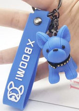 Load image into Gallery viewer, Fashion Punk French Bulldog Keychain PU Leather Dog Keychains for Women Bag Pendant Jewelry Trinket Men's Car Key Ring Key Chain
