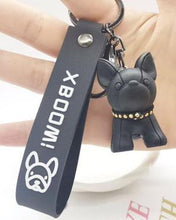 Load image into Gallery viewer, Fashion Punk French Bulldog Keychain PU Leather Dog Keychains for Women Bag Pendant Jewelry Trinket Men's Car Key Ring Key Chain
