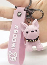 Load image into Gallery viewer, Fashion Punk French Bulldog Keychain PU Leather Dog Keychains for Women Bag Pendant Jewelry Trinket Men's Car Key Ring Key Chain
