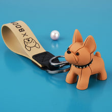 Load image into Gallery viewer, Fashion Punk French Bulldog Keychain PU Leather Dog Keychains for Women Bag Pendant Jewelry Trinket Men's Car Key Ring Key Chain
