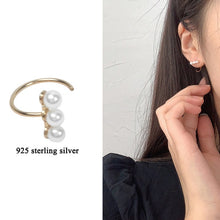 Load image into Gallery viewer, GHIDBK Dainty Five Round Pearls Ear Clip Non Pierced Ear Cuff with Fake Pearl Simple Delicate Ear Climber Fashion Bridal Jewelry
