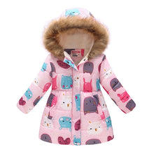 Load image into Gallery viewer, Kids Girls Jacket 2020 Autumn Winter Jacket For Girls Coat Baby Warm Hooded Outerwear Coat Girls Clothing Children Down Parkas
