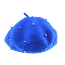 Load image into Gallery viewer, Fashion Wool Baby Hat with Pearls Candy Color Retro Baby Girl Cap Kids Beret Hats for Girls 2-6 Years 1PC
