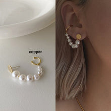 Load image into Gallery viewer, GHIDBK Dainty Five Round Pearls Ear Clip Non Pierced Ear Cuff with Fake Pearl Simple Delicate Ear Climber Fashion Bridal Jewelry
