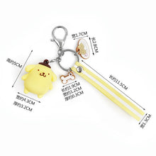 Load image into Gallery viewer, Cute Kuromi keychain Melody Kitty Cinnamoroll Key chain for Women girls Kawaii Cartoon Frog Pudding Dog Penguin key Bag Pendant

