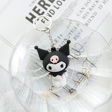 Load image into Gallery viewer, Cute Kuromi keychain Melody Kitty Cinnamoroll Key chain for Women girls Kawaii Cartoon Frog Pudding Dog Penguin key Bag Pendant
