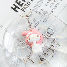 Load image into Gallery viewer, Cute Kuromi keychain Melody Kitty Cinnamoroll Key chain for Women girls Kawaii Cartoon Frog Pudding Dog Penguin key Bag Pendant
