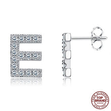 Load image into Gallery viewer, INALIS 5A Cubic Zirconia Alphabet Earrings For Women Platinum Color Stud Earrings 26 Geometric English Letters Fashion Jewelry

