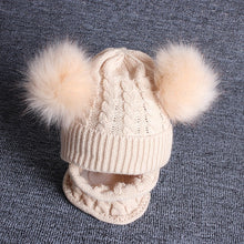 Load image into Gallery viewer, Children Winter Infant Newborn Kids Baby Wool Knitted Hat Cap Beanie With Two Double Pom Pom Beanie For Cute Boys Girl 1-3Years
