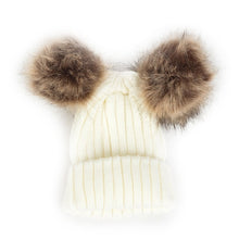 Load image into Gallery viewer, Children Winter Infant Newborn Kids Baby Wool Knitted Hat Cap Beanie With Two Double Pom Pom Beanie For Cute Boys Girl 1-3Years
