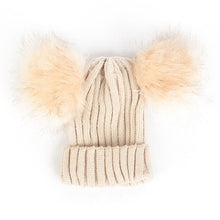 Load image into Gallery viewer, Children Winter Infant Newborn Kids Baby Wool Knitted Hat Cap Beanie With Two Double Pom Pom Beanie For Cute Boys Girl 1-3Years
