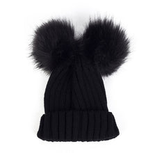 Load image into Gallery viewer, Children Winter Infant Newborn Kids Baby Wool Knitted Hat Cap Beanie With Two Double Pom Pom Beanie For Cute Boys Girl 1-3Years
