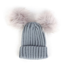 Load image into Gallery viewer, Children Winter Infant Newborn Kids Baby Wool Knitted Hat Cap Beanie With Two Double Pom Pom Beanie For Cute Boys Girl 1-3Years
