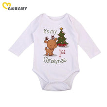 Load image into Gallery viewer, christmas baby romper newborn infant baby boys girls cartoon deer Christmas tree print long sleeves romper autumn baby clothing
