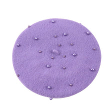 Load image into Gallery viewer, Fashion Wool Baby Hat with Pearls Candy Color Retro Baby Girl Cap Kids Beret Hats for Girls 2-6 Years 1PC
