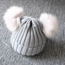 Load image into Gallery viewer, Cute Baby Hat Scarf Set Pompom Cartoon Infant Baby Girl Boy Winter Hat For Kids Warm Knitted Children Boys Girls Beanie Cap
