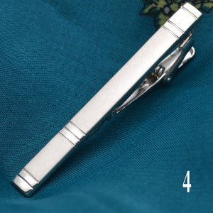 1 pcs Exquisite Colourful Tie Clip For Men Metal Black Gold Tone Simple Bar Clasp Practical Black Navy Blue Necktie Clasp