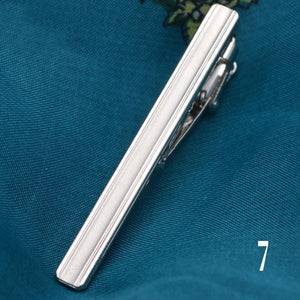 1 pcs Exquisite Colourful Tie Clip For Men Metal Black Gold Tone Simple Bar Clasp Practical Black Navy Blue Necktie Clasp