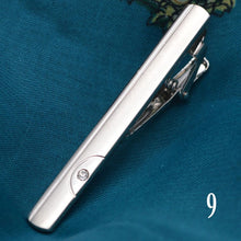 Load image into Gallery viewer, 1 pcs Exquisite Colourful Tie Clip For Men Metal Black Gold Tone Simple Bar Clasp Practical Black Navy Blue Necktie Clasp
