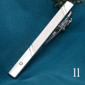 1 pcs Exquisite Colourful Tie Clip For Men Metal Black Gold Tone Simple Bar Clasp Practical Black Navy Blue Necktie Clasp