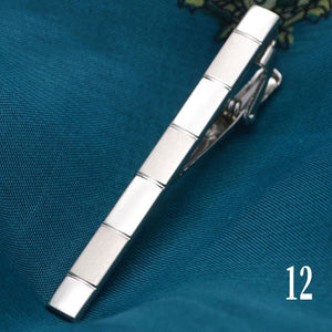 1 pcs Exquisite Colourful Tie Clip For Men Metal Black Gold Tone Simple Bar Clasp Practical Black Navy Blue Necktie Clasp