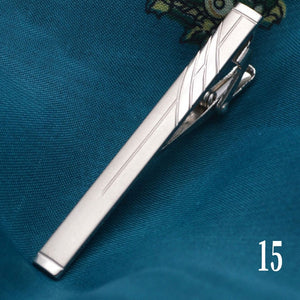 1 pcs Exquisite Colourful Tie Clip For Men Metal Black Gold Tone Simple Bar Clasp Practical Black Navy Blue Necktie Clasp