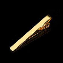 Load image into Gallery viewer, 1 pcs Exquisite Colourful Tie Clip For Men Metal Black Gold Tone Simple Bar Clasp Practical Black Navy Blue Necktie Clasp
