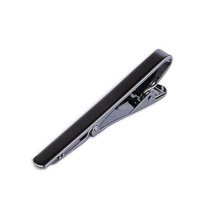 1 pcs Exquisite Colourful Tie Clip For Men Metal Black Gold Tone Simple Bar Clasp Practical Black Navy Blue Necktie Clasp