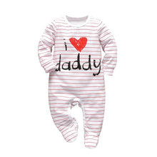 Load image into Gallery viewer, Baby Boys Girls Romper Cotton Long Sleeve Letter Mom Plus Dad Equal Me Jumpsuit Infant Clothing Autumn Newborn Baby Clothes
