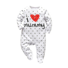 Load image into Gallery viewer, Baby Boys Girls Romper Cotton Long Sleeve Letter Mom Plus Dad Equal Me Jumpsuit Infant Clothing Autumn Newborn Baby Clothes
